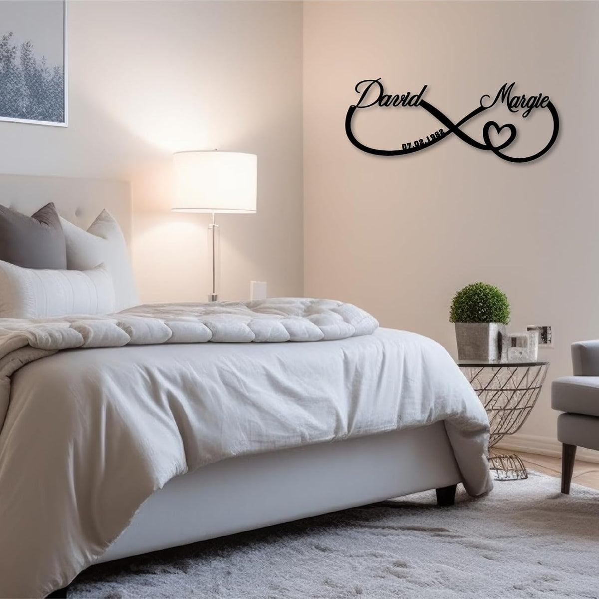 Personalized Custom Infinity Heart Sign, Metal Infinity Sign, Infinity Heart Wall Decor, Custom