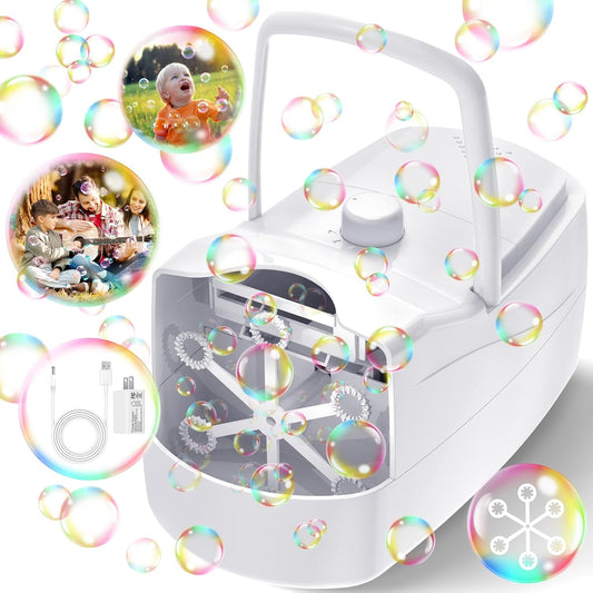 Bubble Machine, Automatic 18000+ Per Minute Big Bubbles Blower Maker for Kids Toddlers with 2