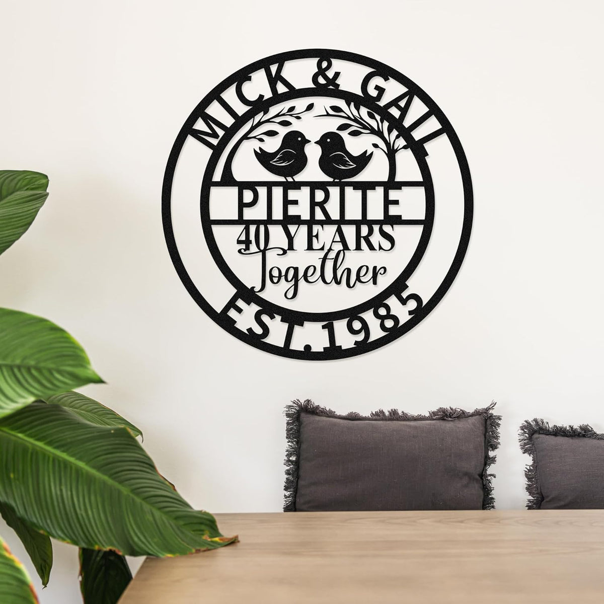 Personalized 40th Wedding Anniversary Sign Gifts for Parents Custom Metal Anniversary Sign