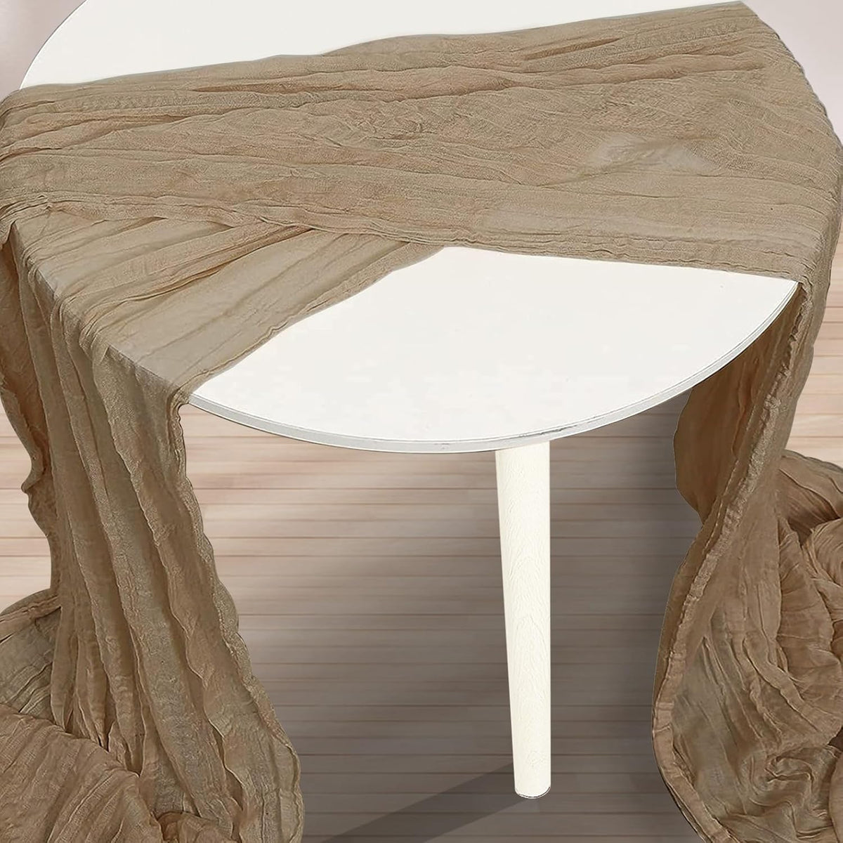 6 Pack Khaki Cheesecloth Table Runner 35x120 Inch 10Ft Rustic Gauze Cheese Cloth Table Runner Sheer