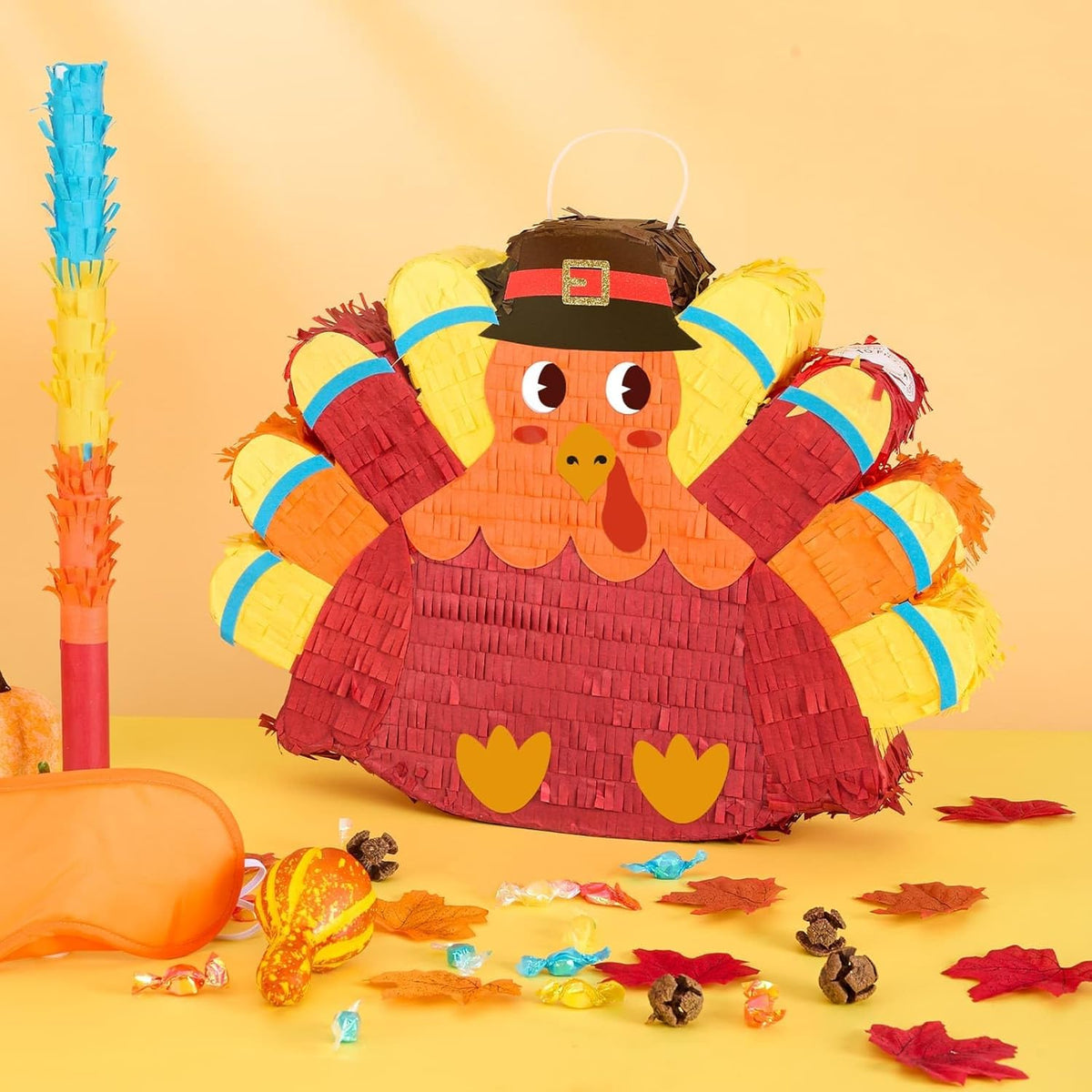 WERNNSAI Thanksgiving Turkey Pinata - Fall Decorations Red Turkey Pinata Thanksgiving Games for