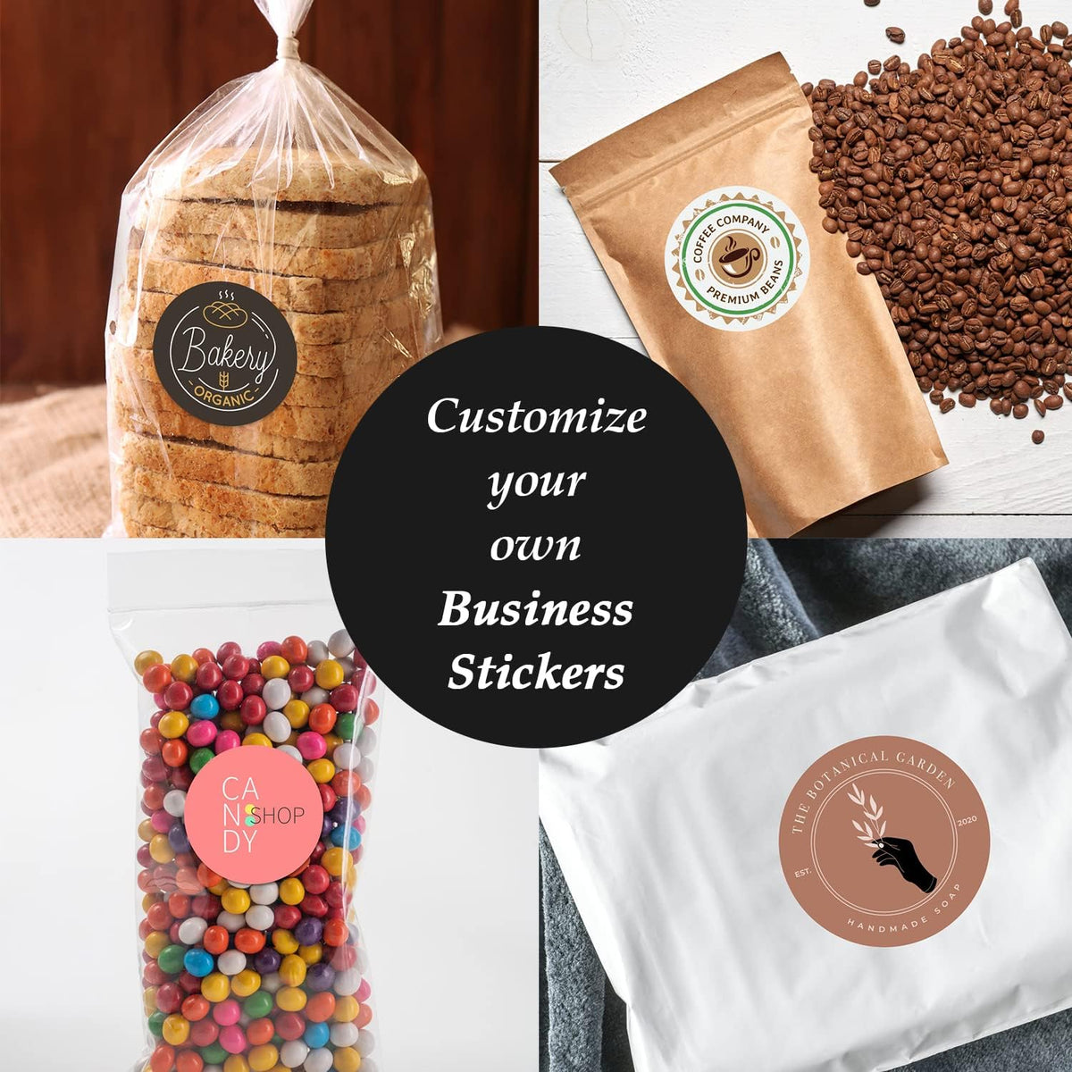 Custom Logo Stickers for Business, Personalised Logo Labels - Any Shape, Waterproof Vinyl Perfect