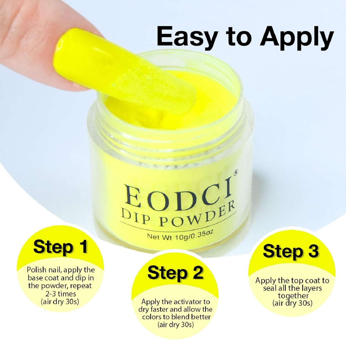 12 Pcs Dip Powder Nail Kit Starter, 6 Colors Pink Yellow Green Dipping Powder Kit With Base & Top