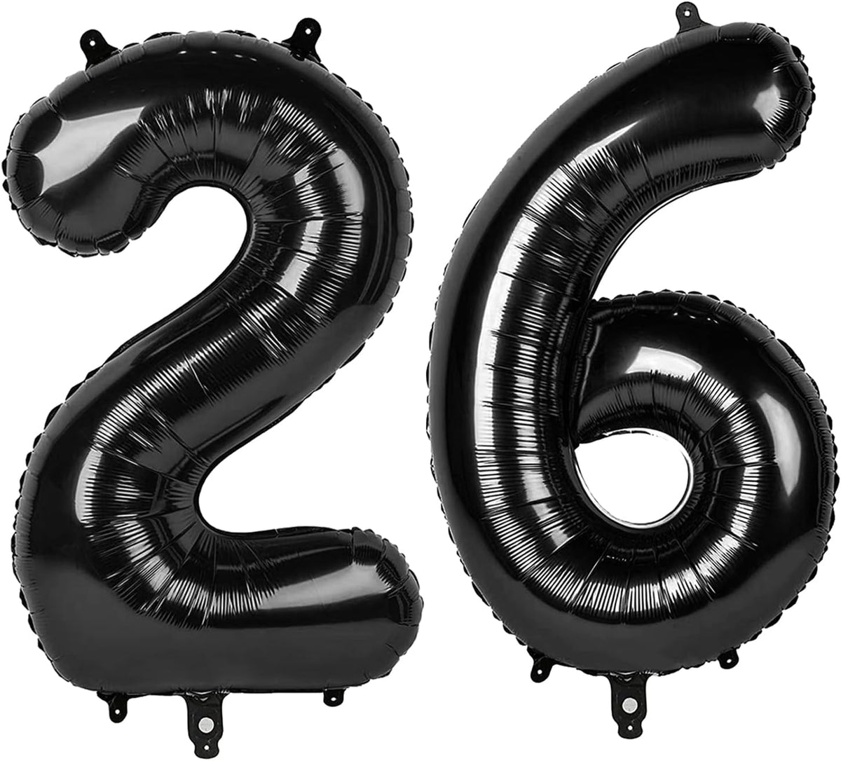 40 Inch Black Mylar Foil Number 26 Birthday Balloon, 26 Boy Girl Party Decorations Supplies, Big