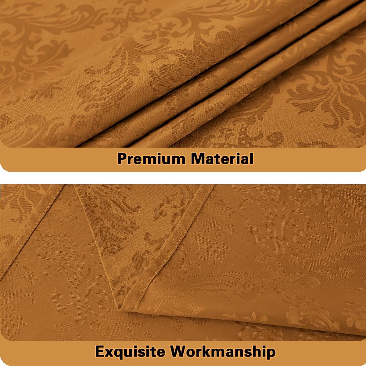SASTYBALE Fall Tablecloth Rectangle 52 x 70 Inch Waterproof Wrinkle Free Autumn Jacquard Damask