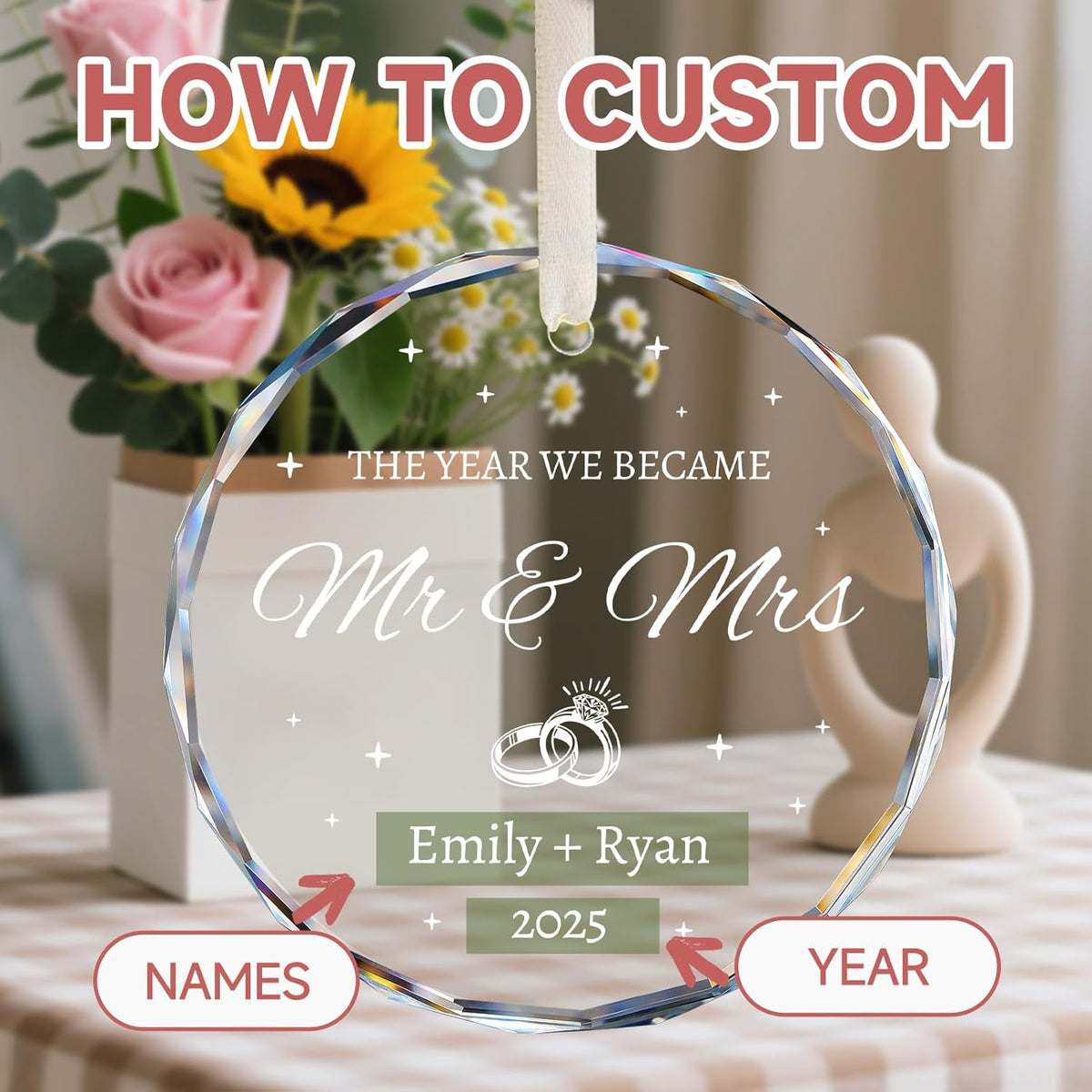 Personalized Wedding Gifts - Mr and Mrs Ornament 2025 - Bridal Shower Gifts for Bride, Newlywed