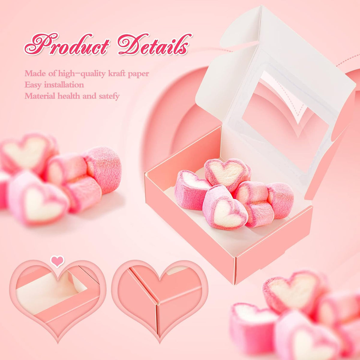 Zonon 30 Pcs Soap Boxes for Homemade Packaging, Mini Kraft Treat Boxes with Window for Bakery Candy