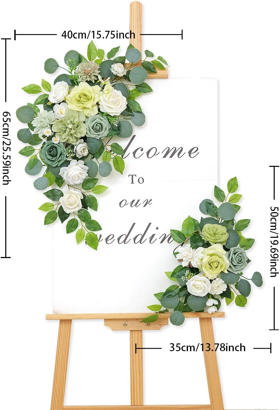 Pack of 2 Artificial Flowers for Backdrop Decoration, Wedding Arch Flowers,Reception Welcome Sign