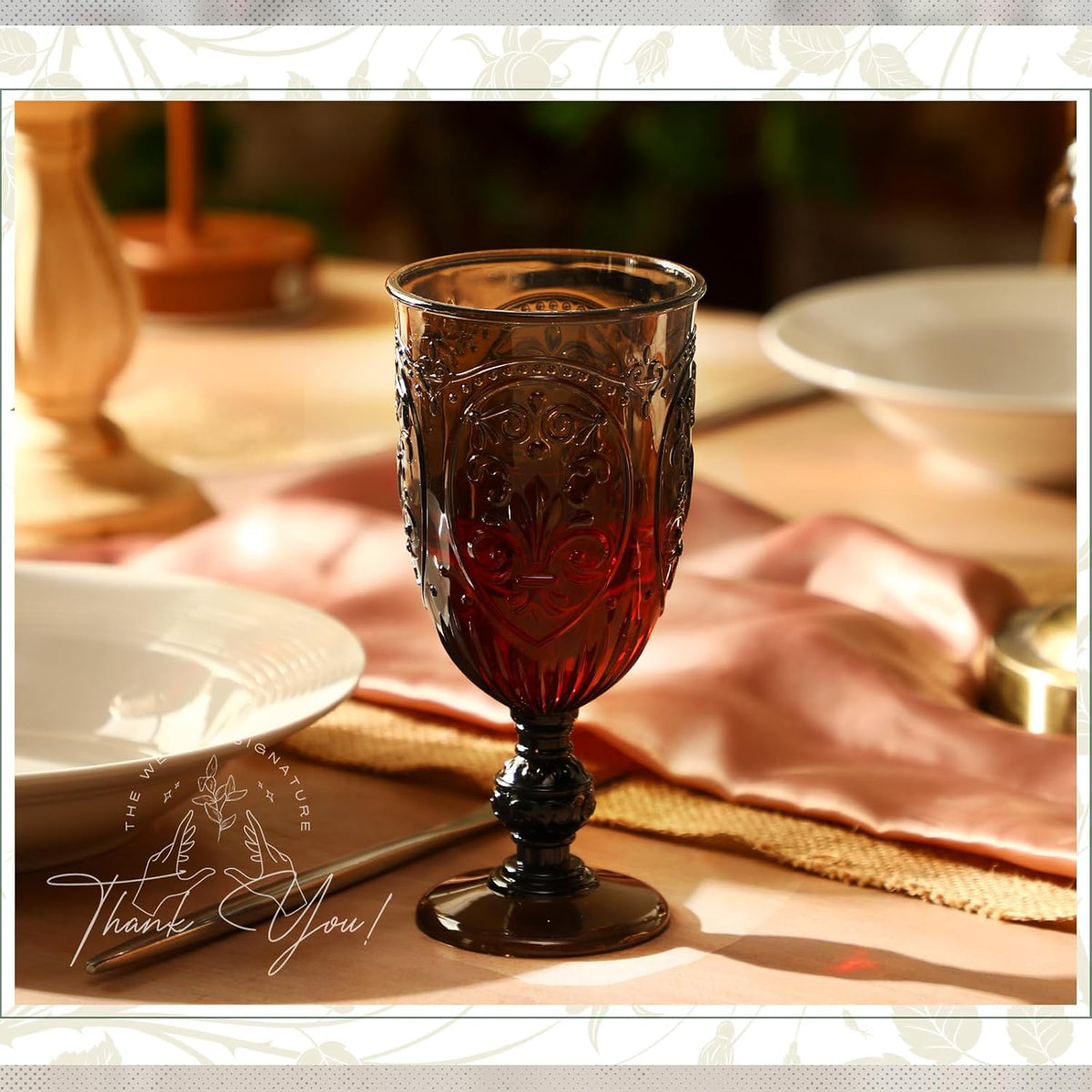18 Pack Plastic Goblets 10oz Upgrade Vintage Water Goblet Plastic Wine Glasses Colored Retro