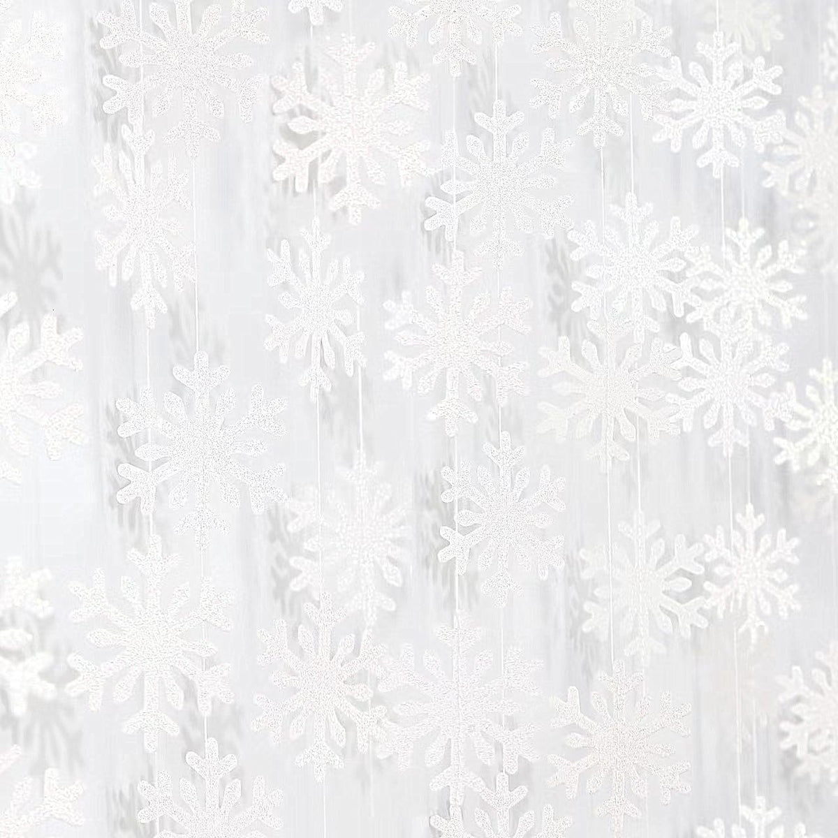 Snowflake-Snow White Christmas Party-Decoration Garland - 52ft Frozen Winter Wonderland Ornaments