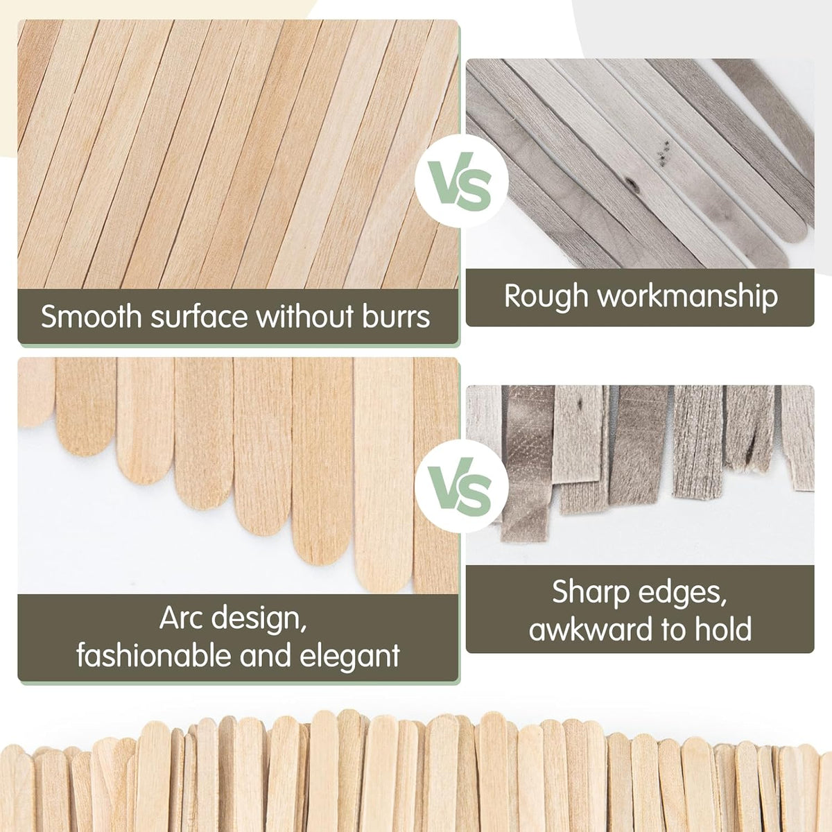 WISYOK 1000 PCS Coffee Stirrers, 7 Inch Premium Birch Wood Sticks, Smooth Round Ends, Splinter-Free
