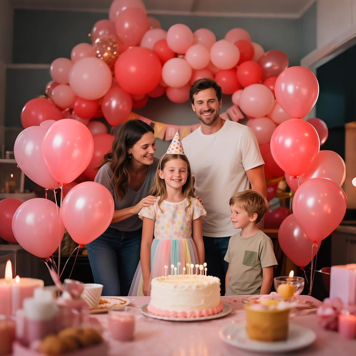 110pcs Coral Red Balloon 12 Inch, Coral Red Latex Balloons for Birthday Party Baby Shower