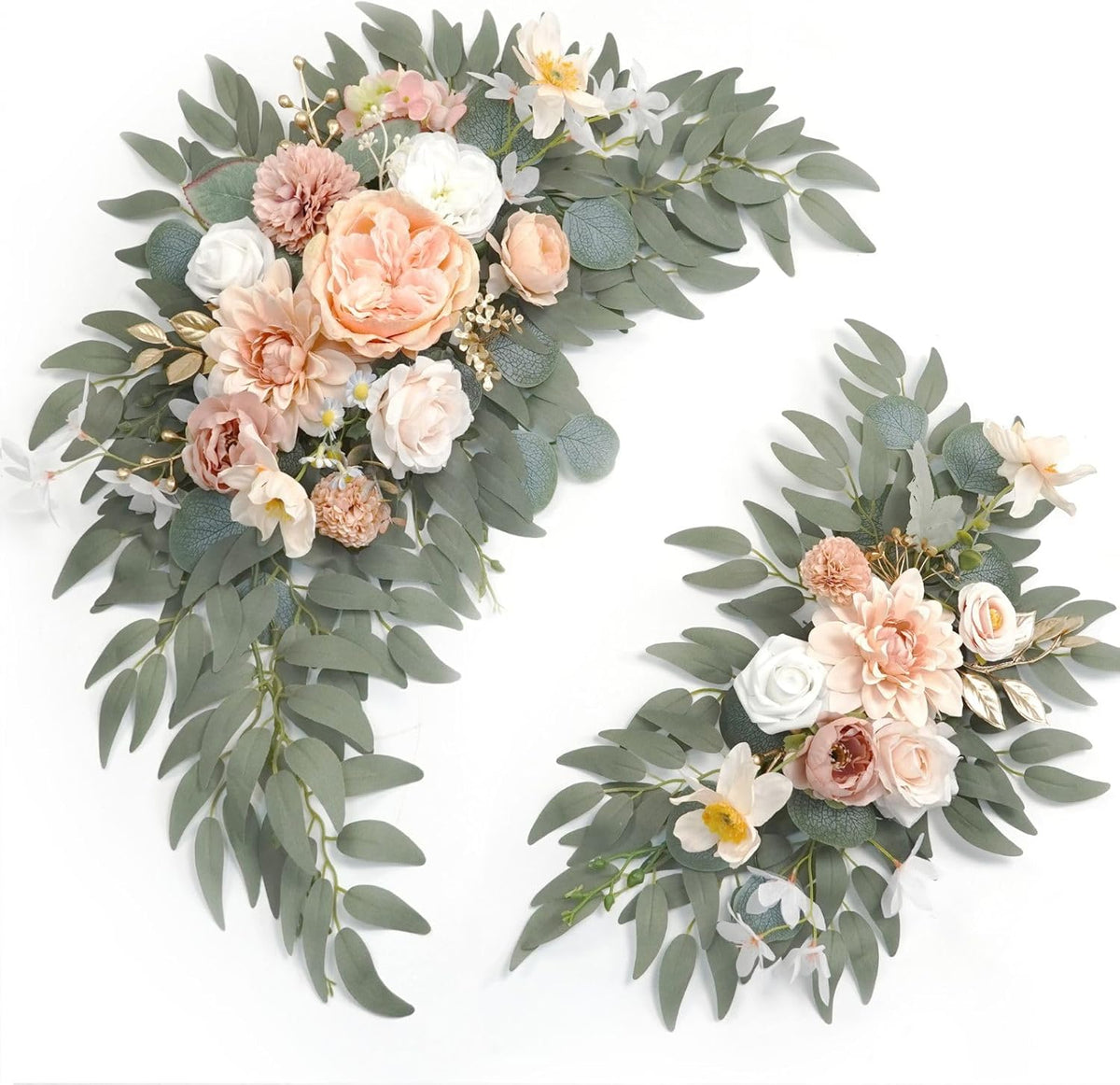 Faux Flower Swag Set of 2 for Wedding Welcome Signs Floral Swag Wedding Reception Ceremony Signs