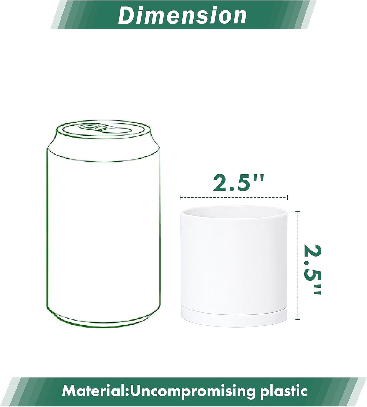 D'vine Dev 18 Pack 2.5 Inch Mini Plastic Plant Pots, Small Garden Planters for Plant with Drainage
