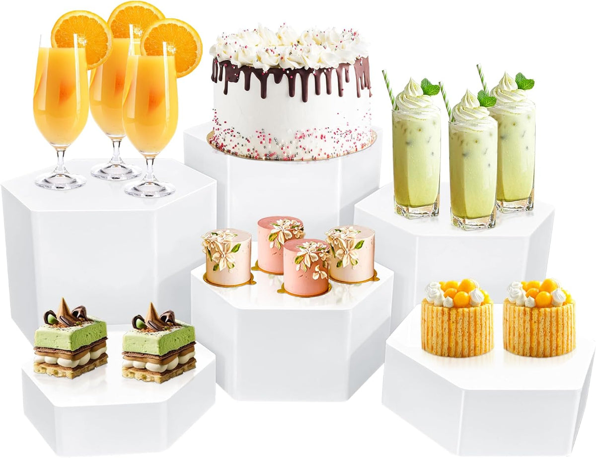 6 Pcs Buffet Risers, Dessert Stands Acrylic, Food Risers for Buffet, Jewelry Showcase, Riser