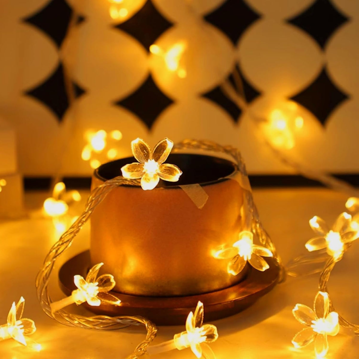 Decorative Flower String Lights for Bedroom, Battery Operated & USB Plug in 10 FT 30 LED Cute Fairy