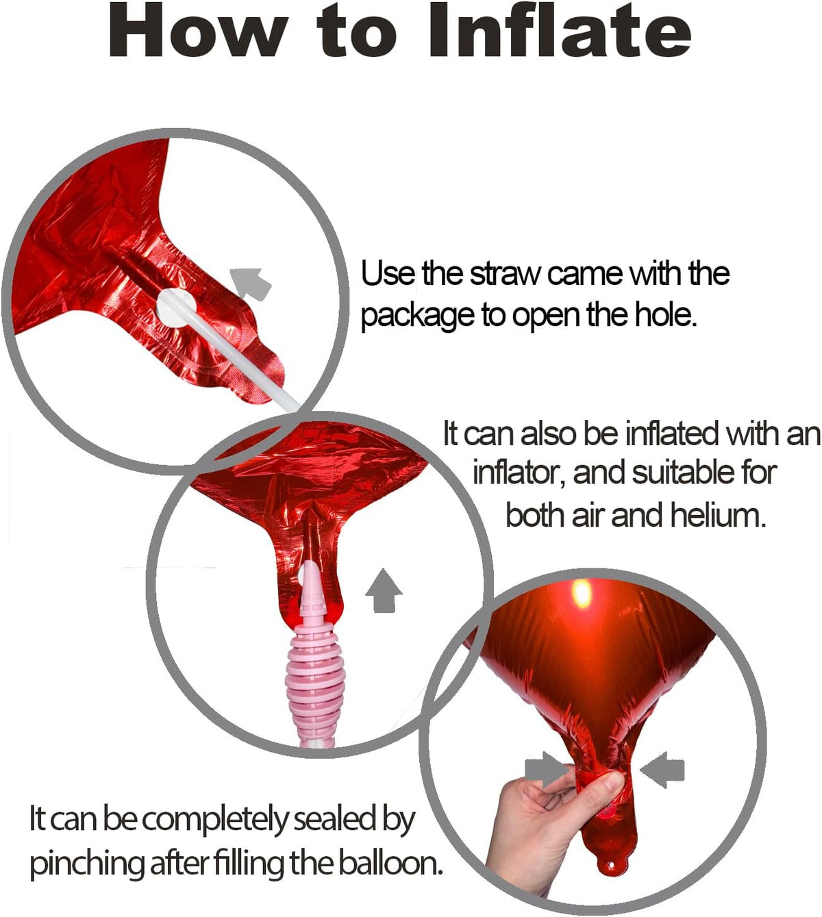 15Pcs Red Heart Balloons Helium 18 Inch Heart Shaped Foil Balloons for Valentines Day Mother's Day