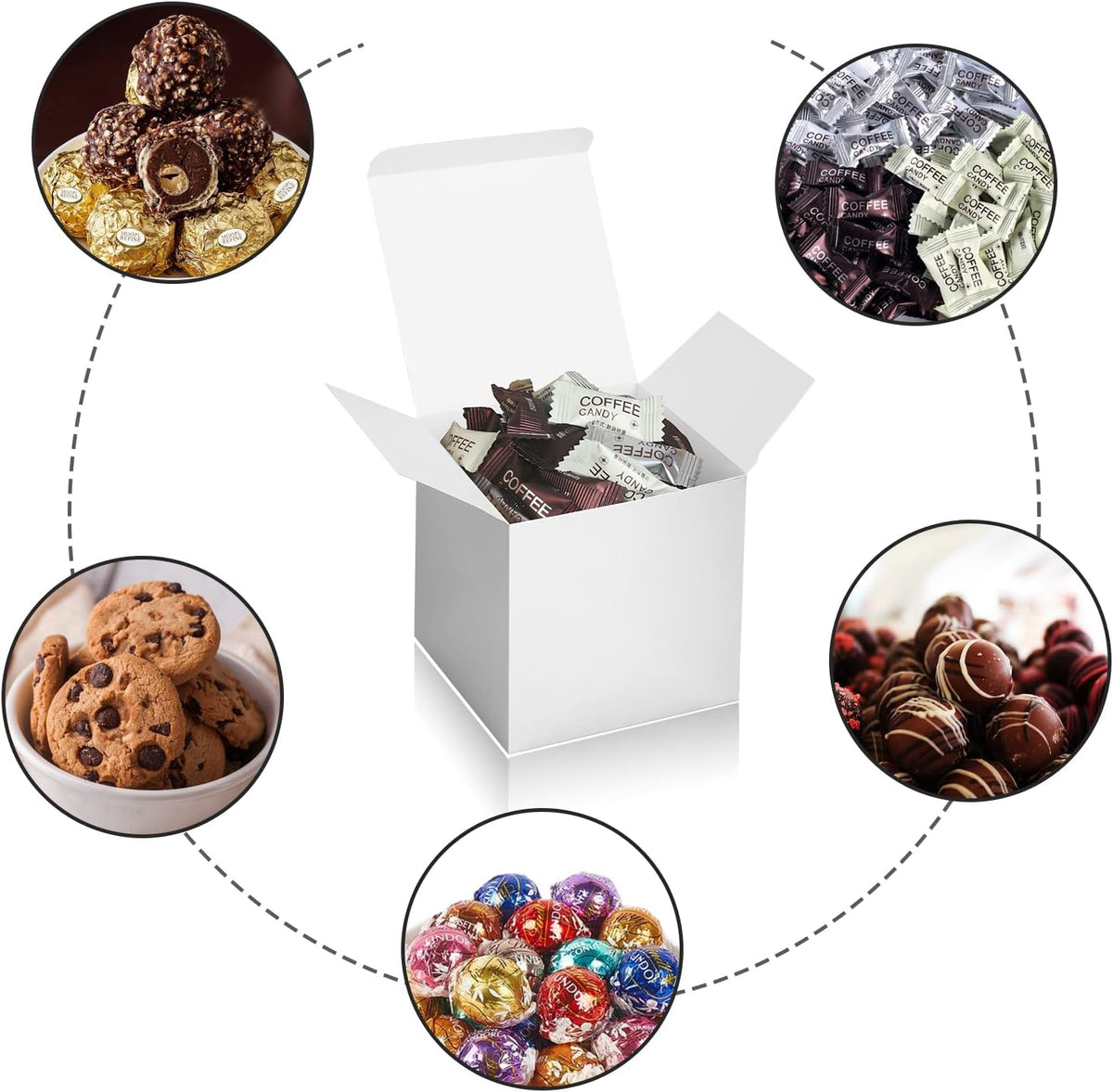 100 Pack Small Gift Boxes, 2x2x2 Inches Favor Boxes Silver Paper Gift Boxes with Lids for Presents
