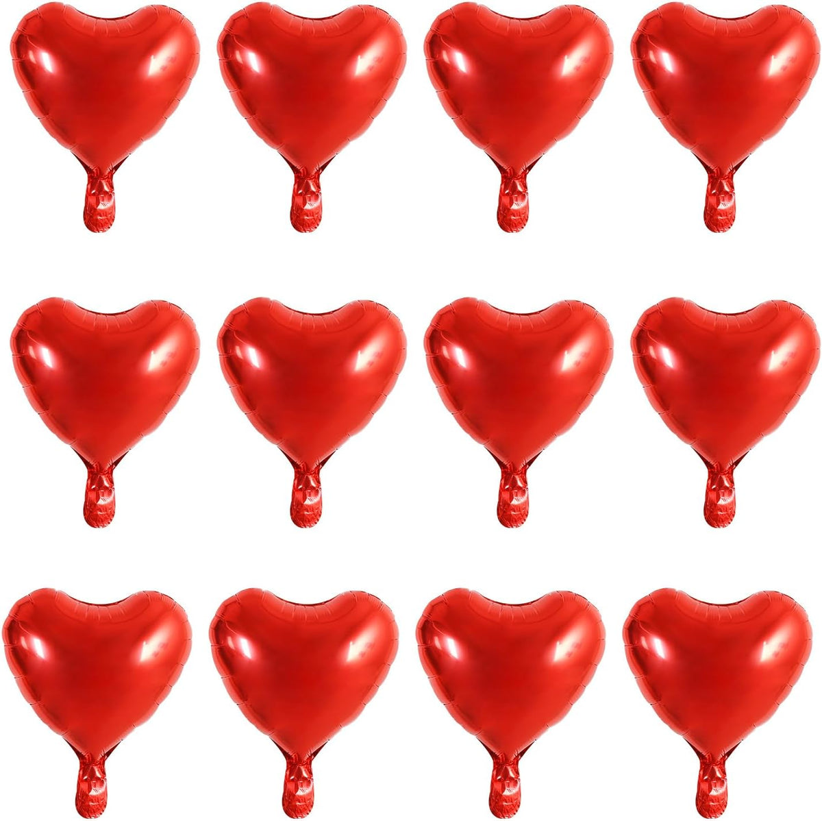 TONIFUL 30Pcs 10 Inch Red Heart Balloons Valentine’s Day Heart Shape Foil Mylar Balloons Decoration