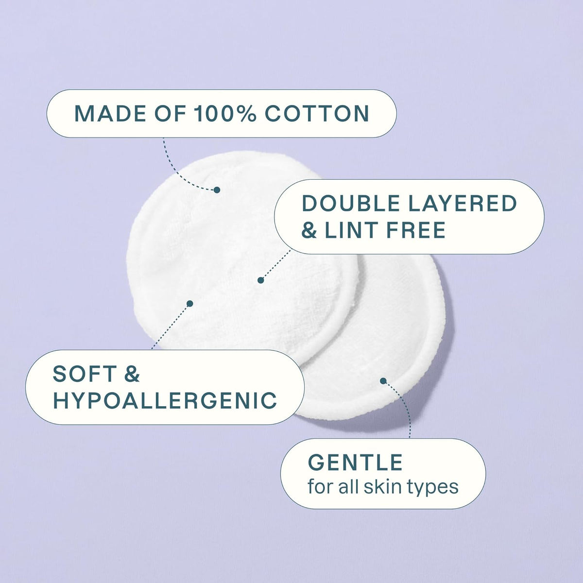 Cliganic Premium Cotton Rounds for Face (300 Count) - Makeup Remover Pads, Hypoallergenic