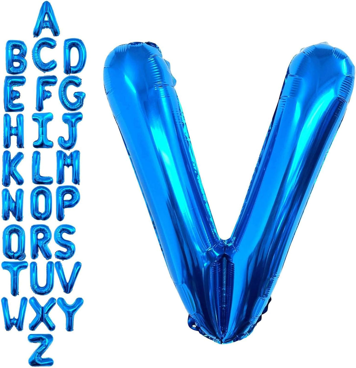 40 Inch Blue Letter V Balloons, DIY Phrase Foil Alphabet Letter V Balloons DIY Word V Banner for