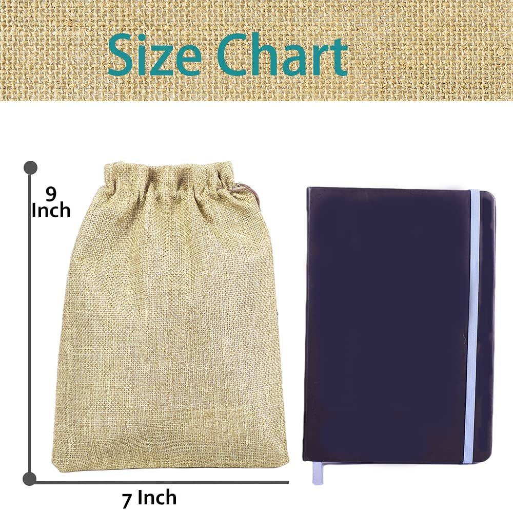 LYSXP 50PCS Burlap Bags with Drawstring，7x9 Inch Cream color Drawstring Gift Bag Jewelry Pouches