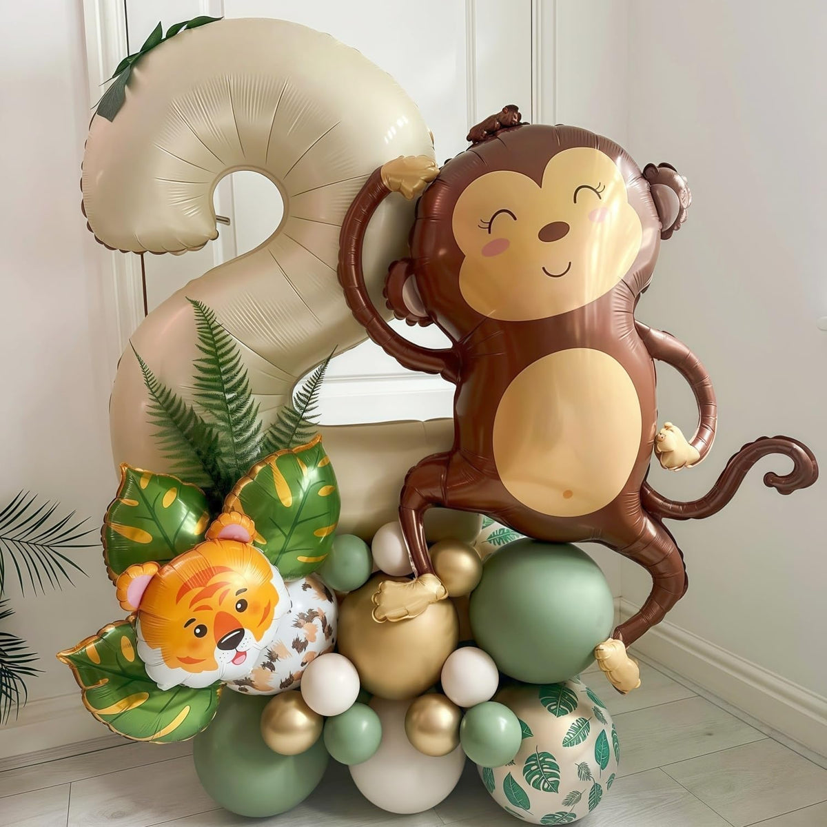Cream 3 Balloon Number 40 Inch Cream White Number 3 Balloon Helium Mylar 3 Balloon for Birthday