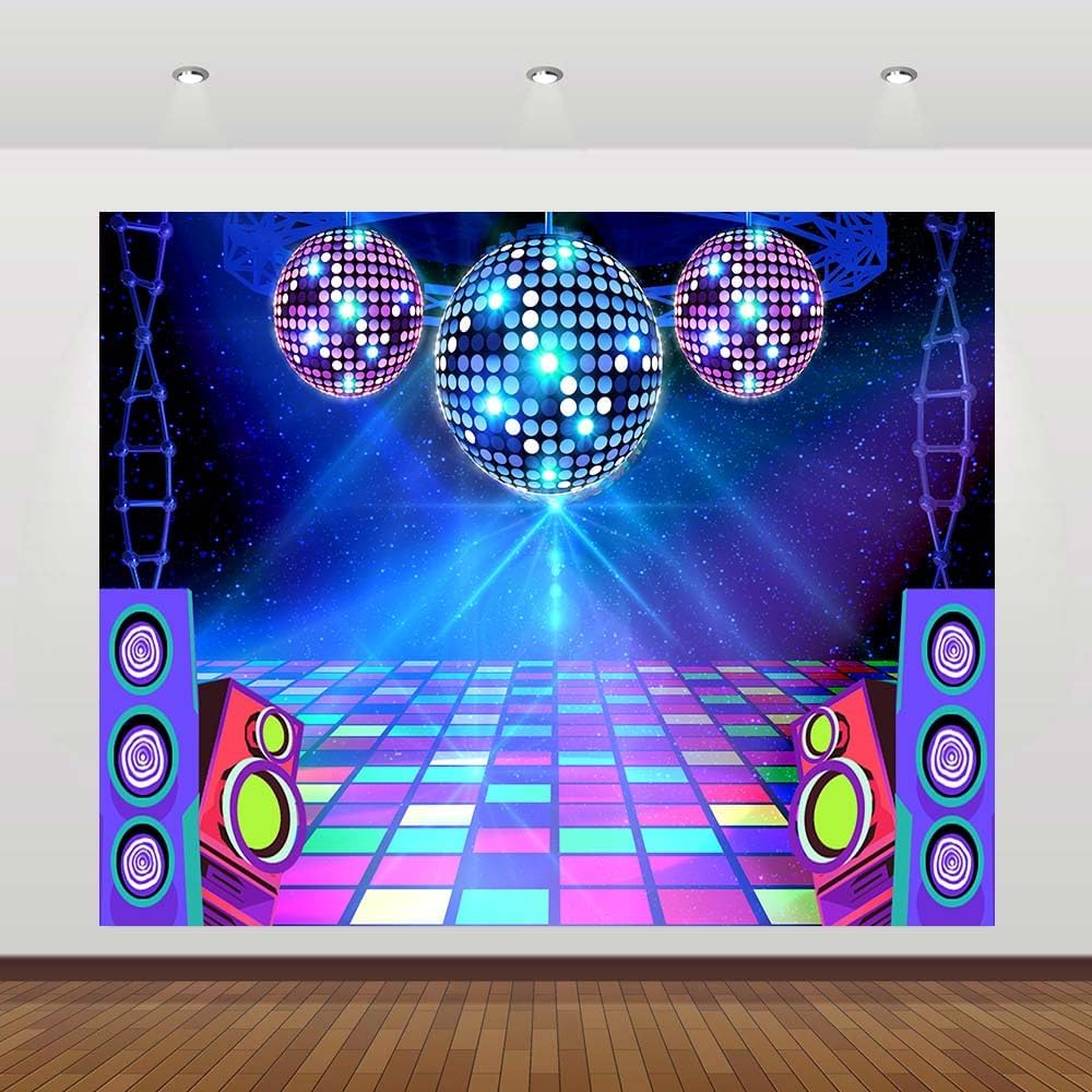 Dance Party Backdrop Retro 80s 90s Theme Stage Dance Ball Music Birthday Party Decoration DJ