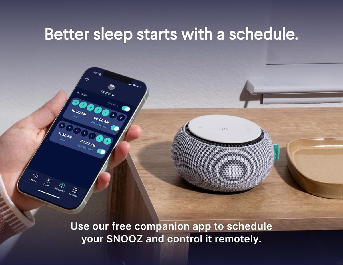 SNOOZ Smart White Noise Sound Machine - Real Fan Inside for Non-Looping White Noise, Sleep Aid for