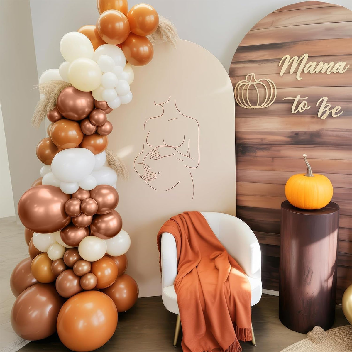 Fall Balloons 55pcs Burnt Orange Gold Balloons 12 Inch, Terracotta Dusty Orange Metallic Copper