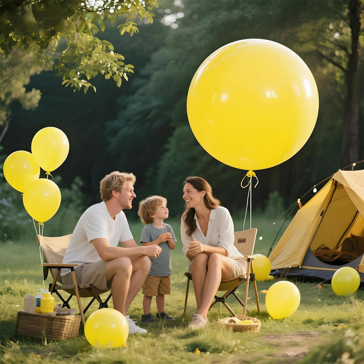 KAWKALSH Yellow Giant Balloons 36 Inch, 9pcs Jumbo Large Round Latex Balloons for Baby Shower