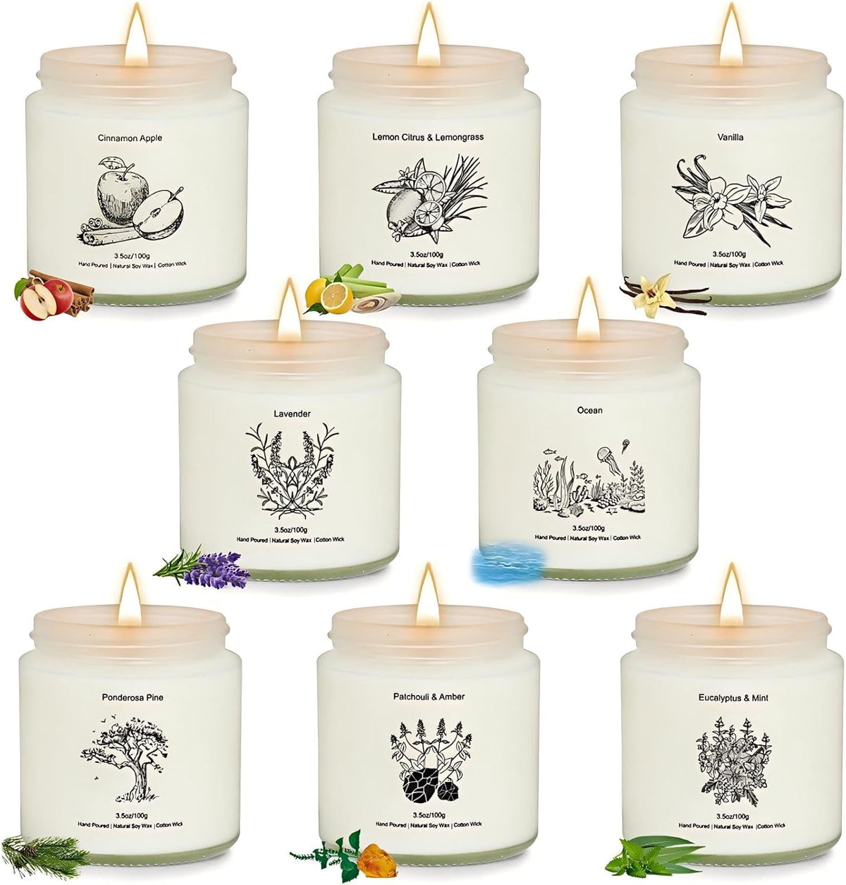 8 Pack Candles for Home Scented, Gifts for Women,Aromatherapy Candle Set for Women, Natural Soy Wax
