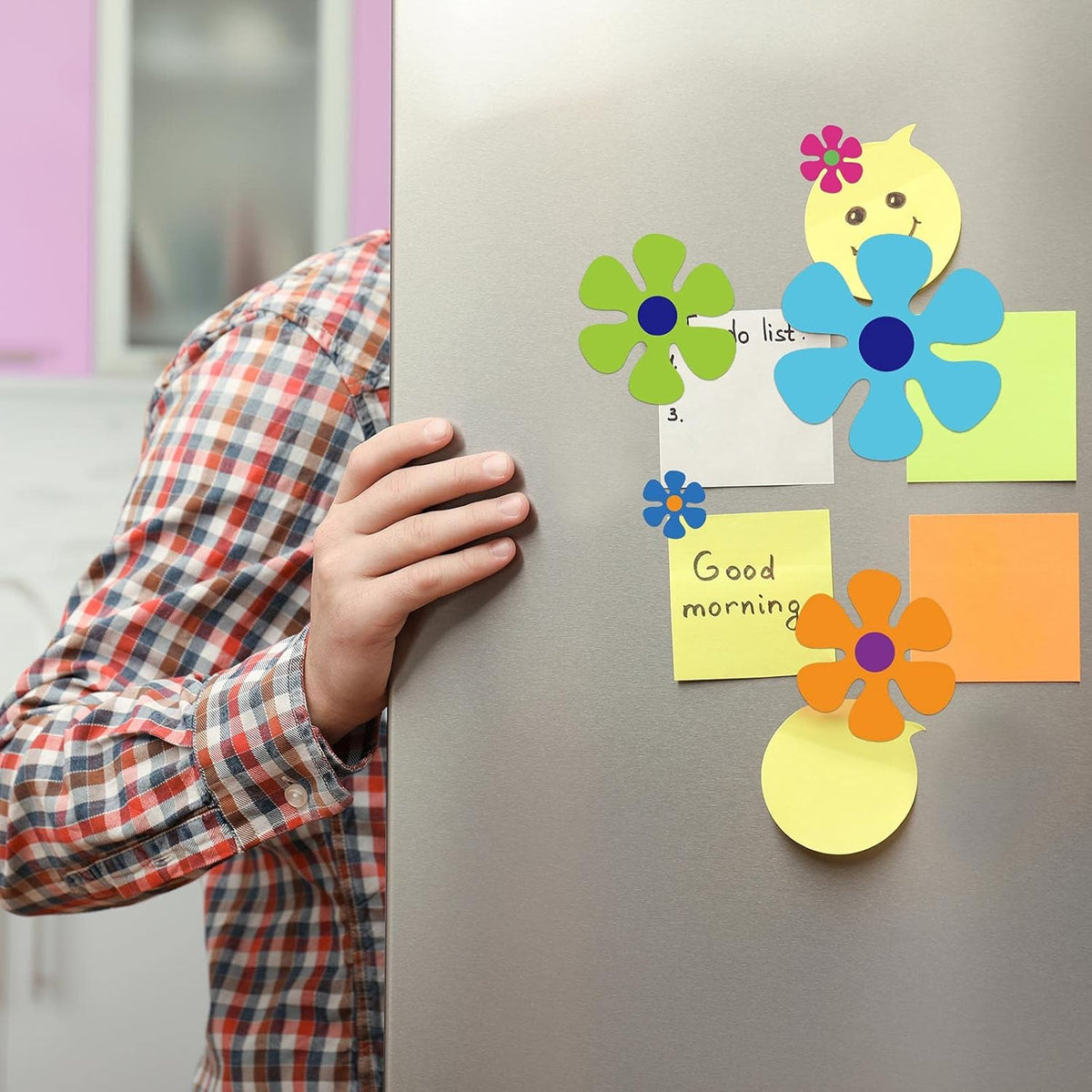 Car Flower Magnet Funny Magnetic Decals Decorations Cute Fridge Magnets 60s Flower Cutout Magnet