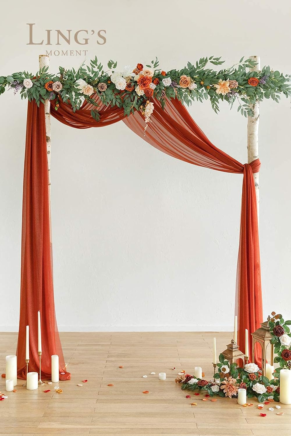 Ling's moment Fall 9FT Flower Garland for Backdrop Decorations - Wedding Arch Flowers, Eucalyptus &
