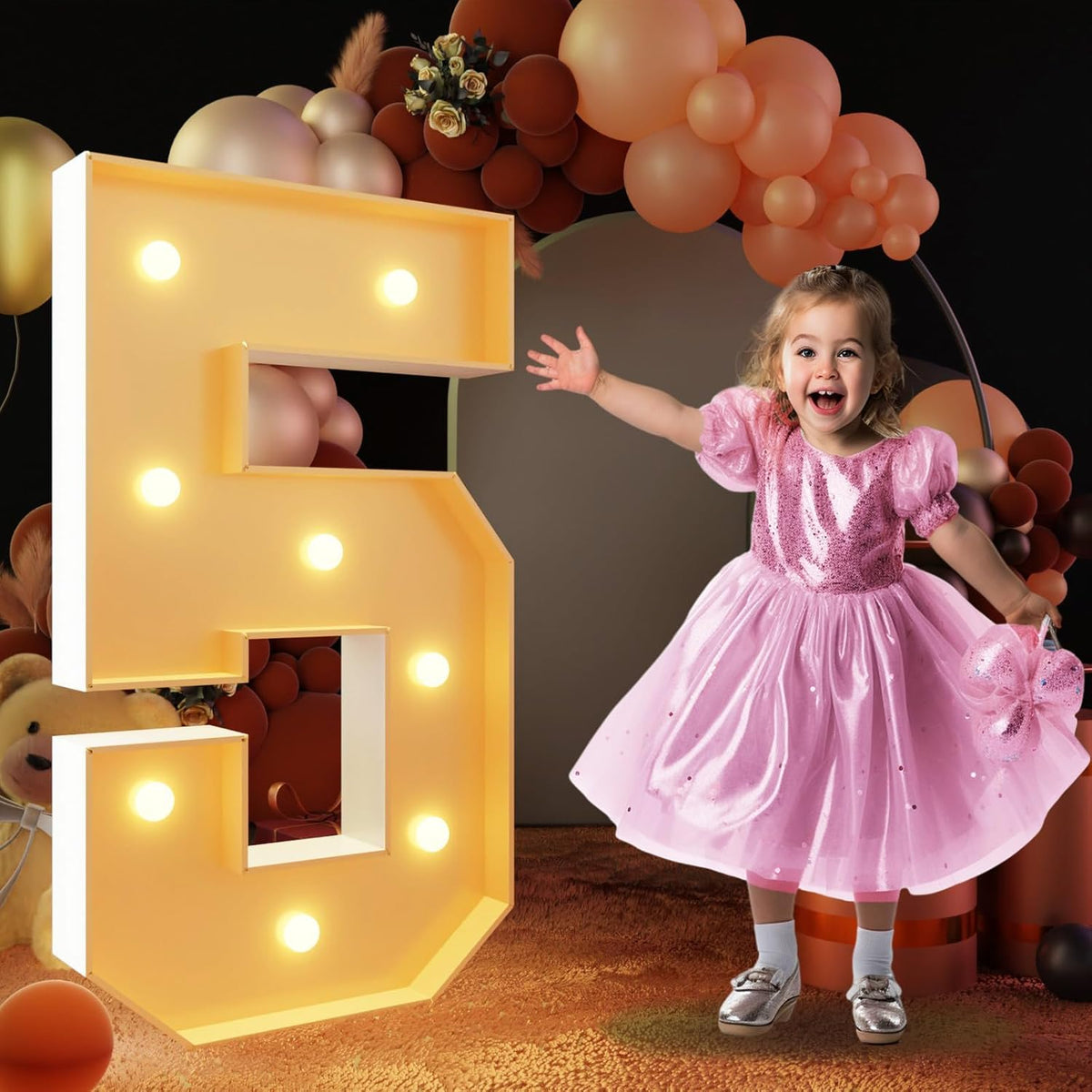 imprsv 3FT Light Up Numbers, Marquee Numbers 5 for Birthday and Anniversary Party Decorations