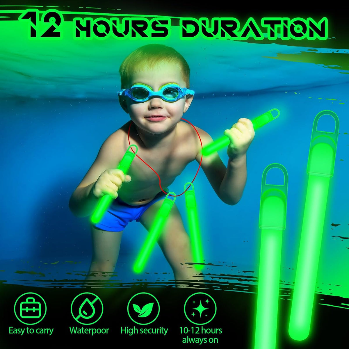 Lewtemi 50 Set 4'' Glow Sticks Bulk, Hallowee Glow in The Dark Party Supplies, Emergency Light
