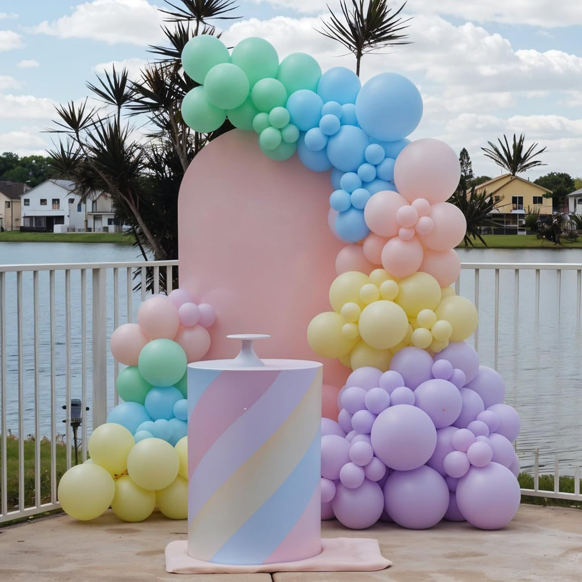 Pastel Balloons, 60pcs Pastel Color Balloons, Macaron Green Pink Purple Teal Blue Balloon, Colorful
