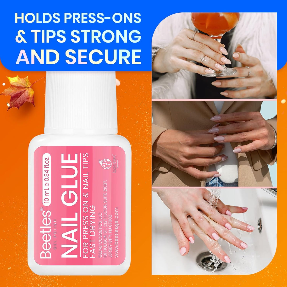 Beetles 10ML Super Strong Nail Glue for Press Ons, Nail Tips, Acrylic Nails No Uv Light Needed Nail