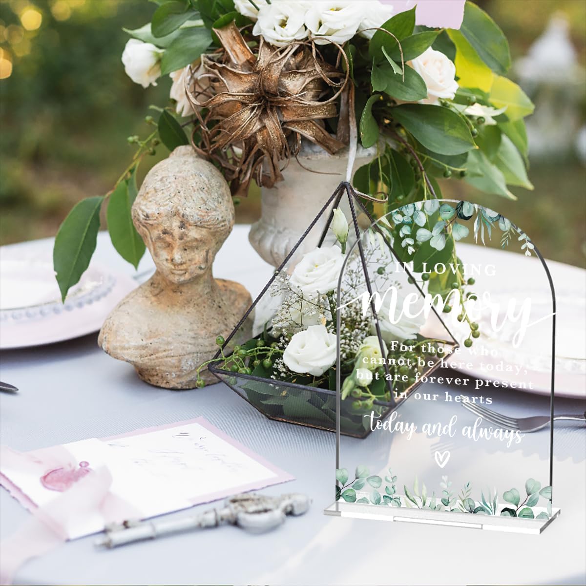 In Loving Memory Acrylic Wedding Sign Memory Table Sign Modern Calligraphy Arch Acrylic Table Top