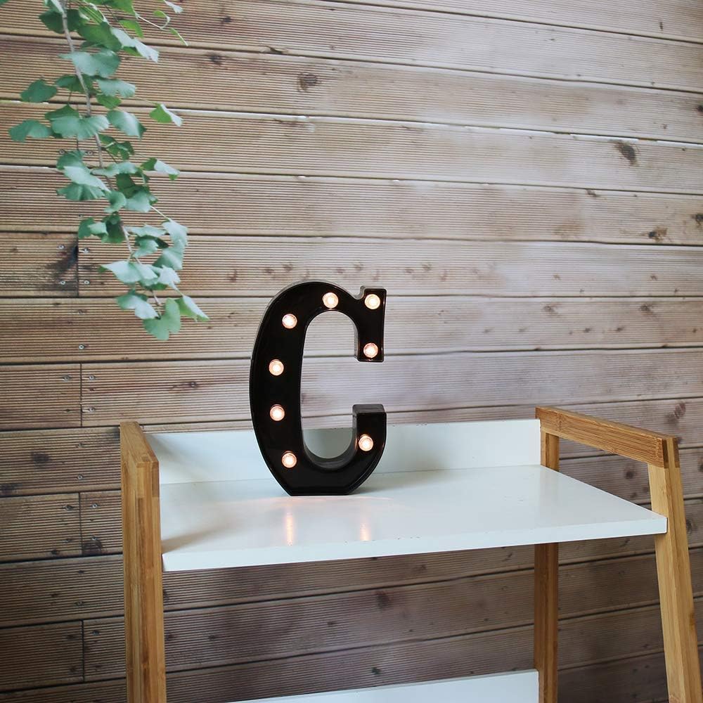 OYCBUZO Light Up Black Alphabet Marquee Letters Sign LED Marquee Number Lights Sign for Night Light