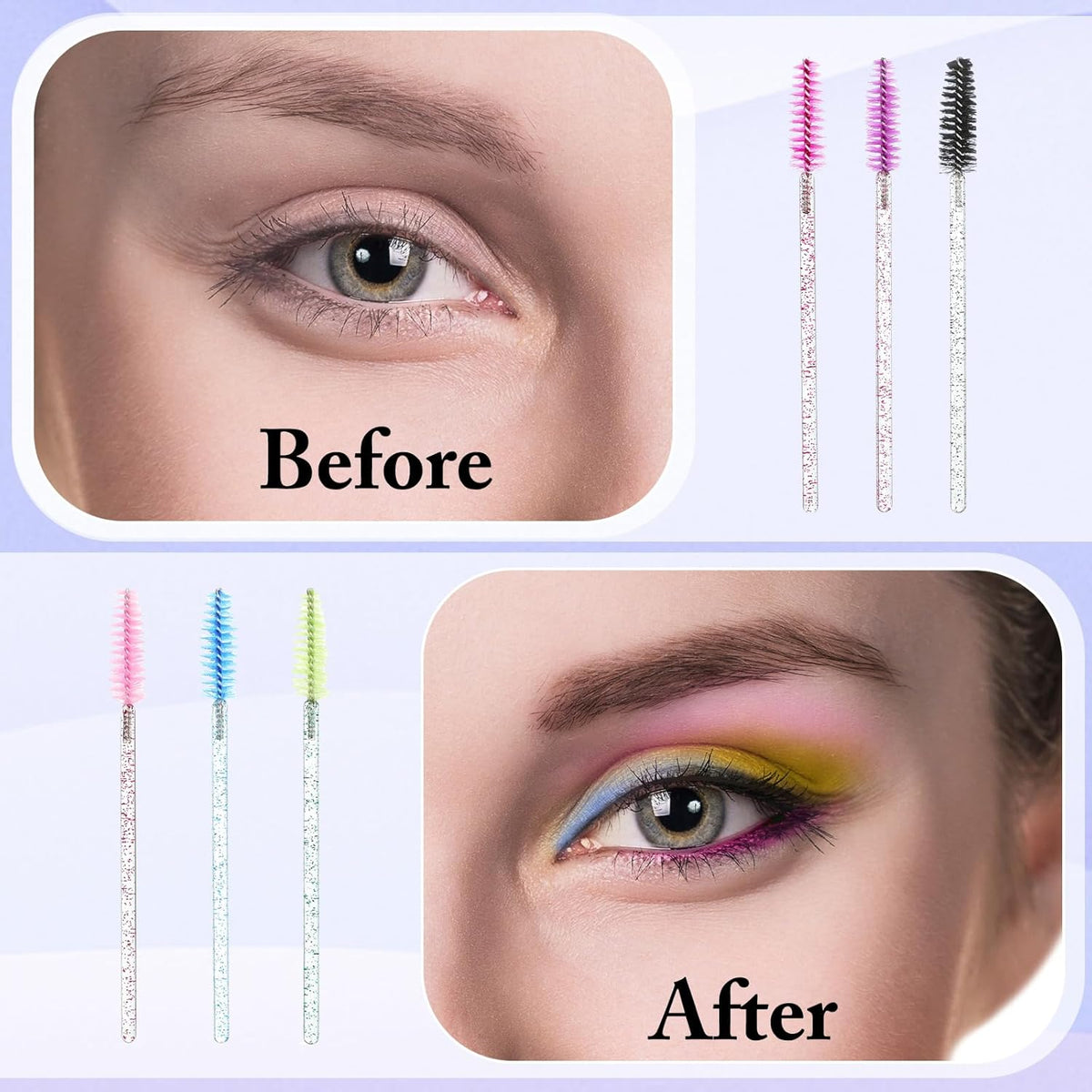 Skylety 1000 Pcs Disposable Mascara Wands Bulk Mascara Eyelash Brush Spoolies Makeup Applicator