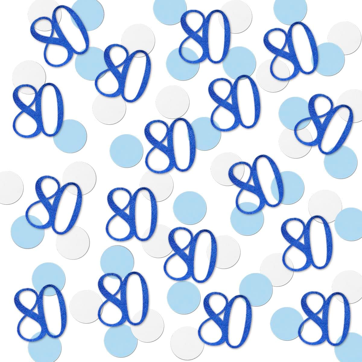 Blue Glitter 80 Confetti, 80th Birthday Number Confetti, 200pcs Anniversary Party Table Decoration