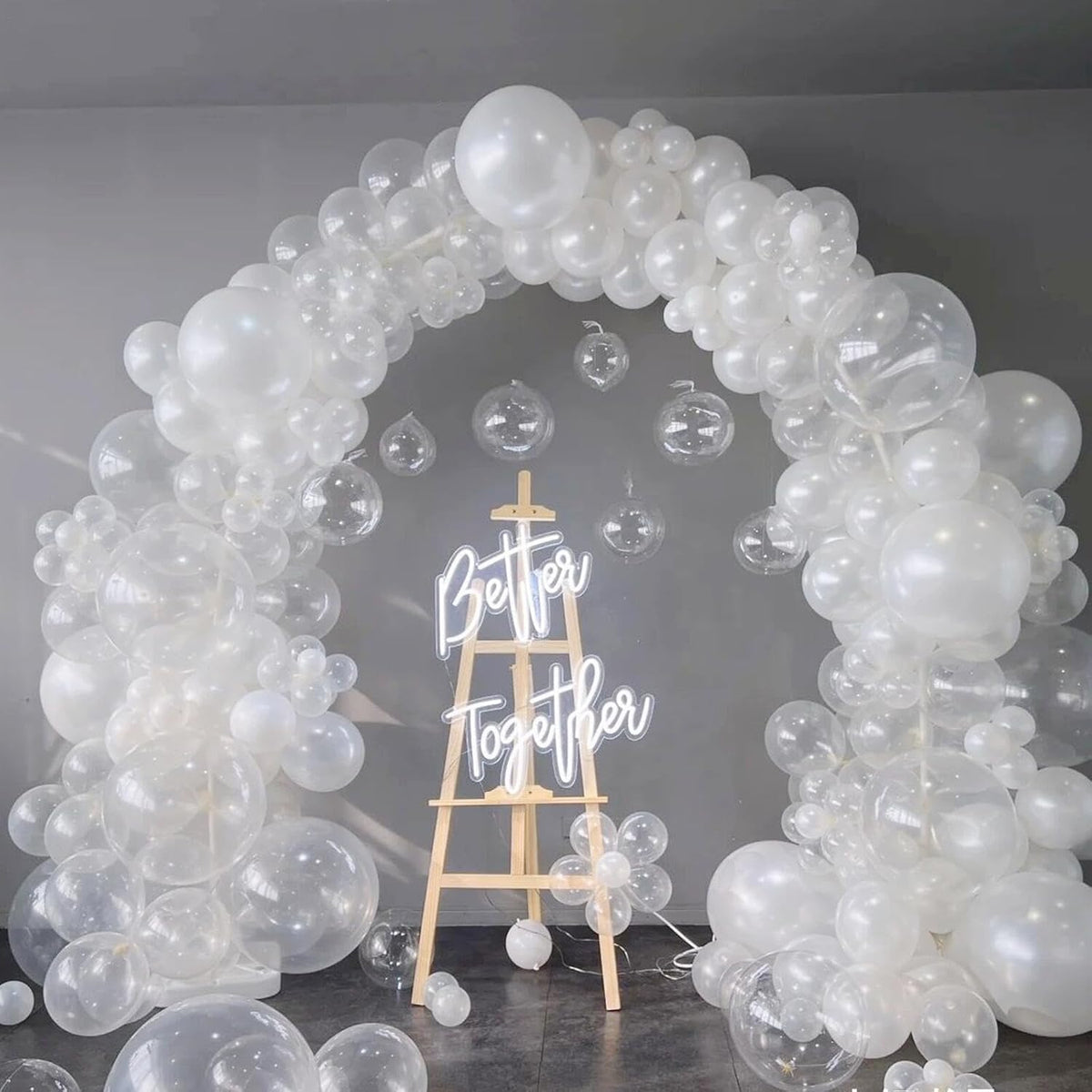 412pcs Clear Balloon Garland Arch Kit 18 12 10 5 Inch Different Sizes Matte Latex Crystal