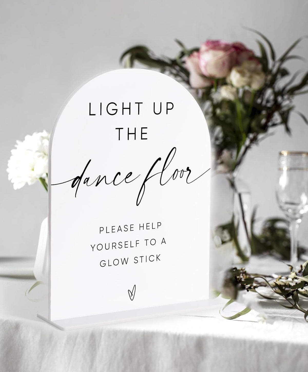 Let Love Glow Sign Wedding, White Arch Acrylic Sign, Wedding Dance Floor Props, Bridal Shower