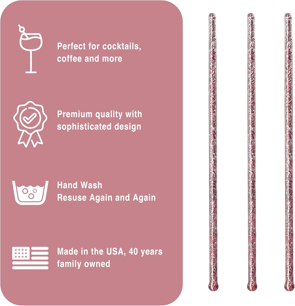 Coffee and Cocktail Stirrers, Reusable Plastic Drink Stirrer Sticks, 100 Ball Head Swizzle Sticks