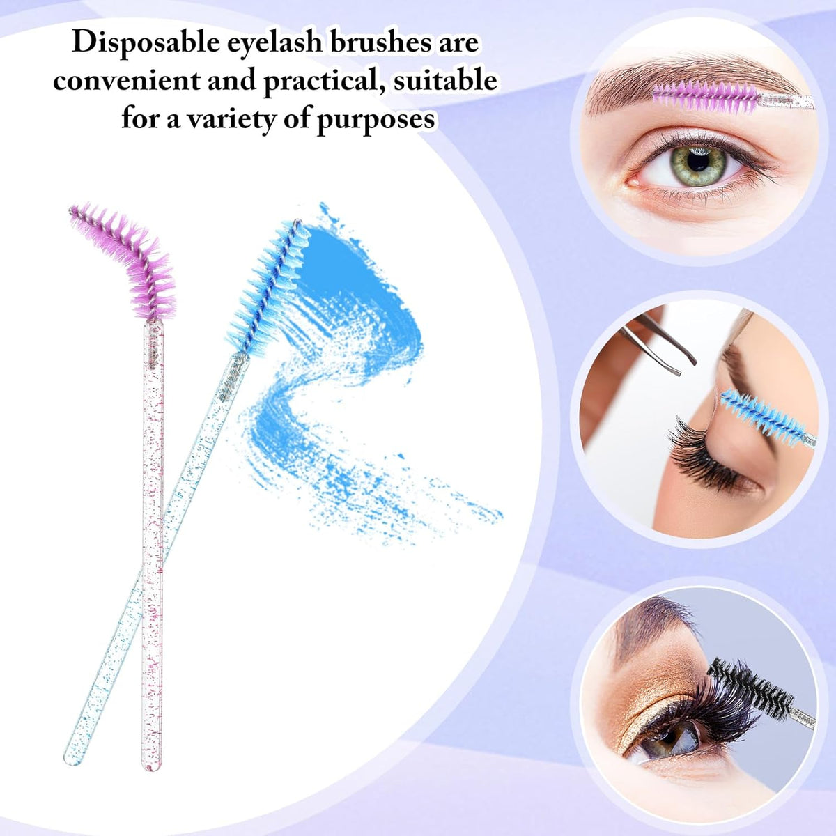 Skylety 1000 Pcs Disposable Mascara Wands Bulk Mascara Eyelash Brush Spoolies Makeup Applicator