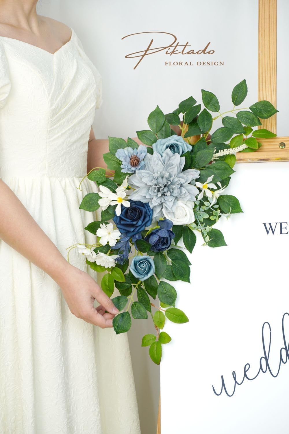 Wedding decor (pack of 2) Welcome Sign Flower Backdrop Garland For Ceremony Reception Wall Easel