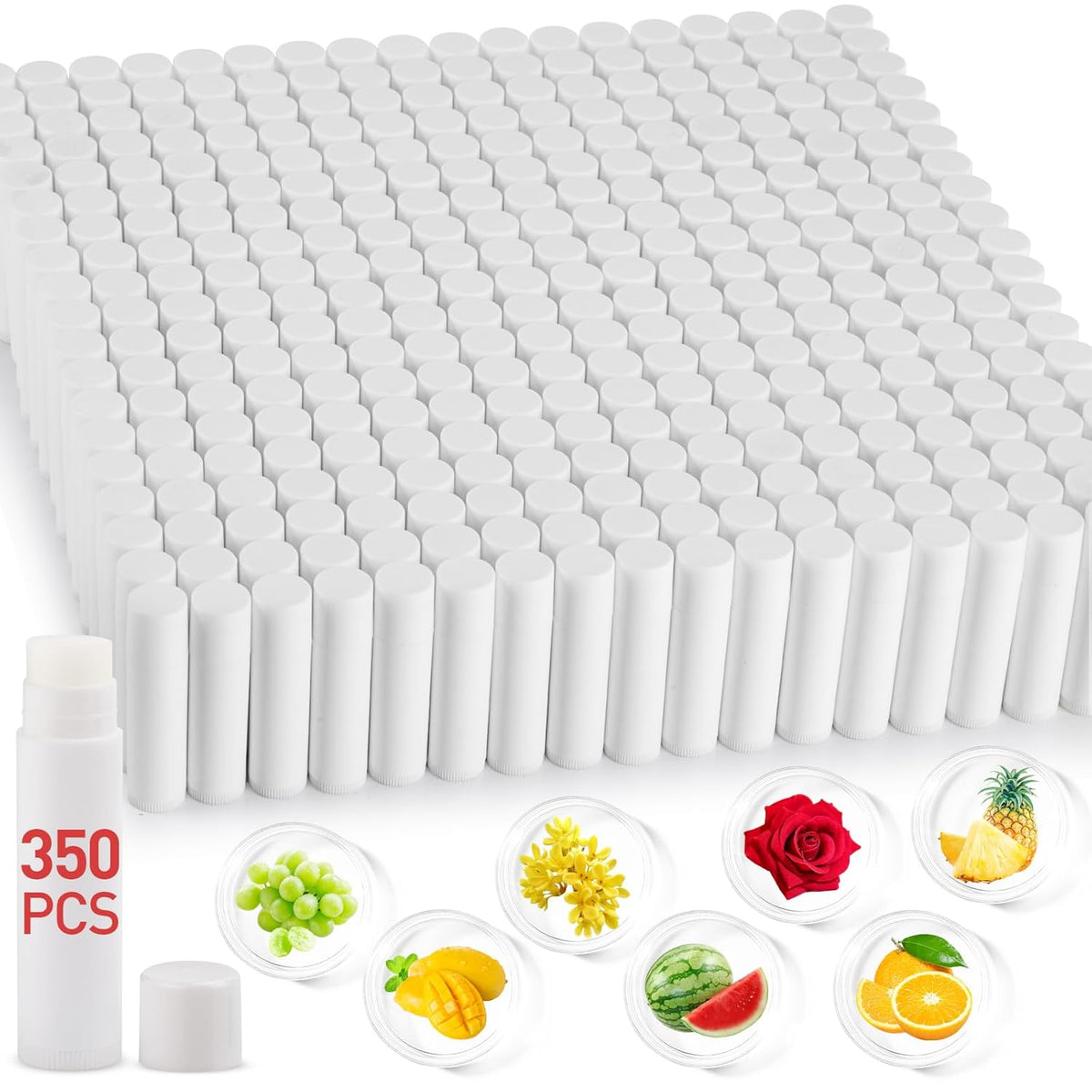 350 Pack Lip Balm Unlabeled, Natural Lip Balm Bulk Blank Tube, Personalized Lip Balms for Party