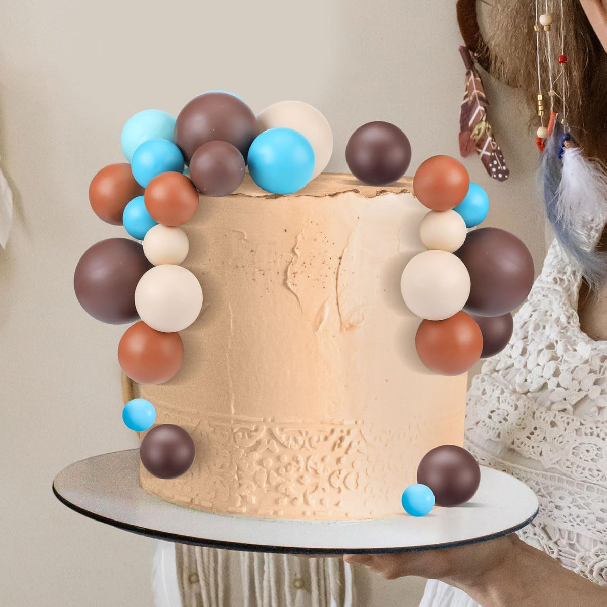 108 Pcs Balls Cake Topper DIY Cupcake Insert Foam Balloons for Cake Baking Wedding Anniversary