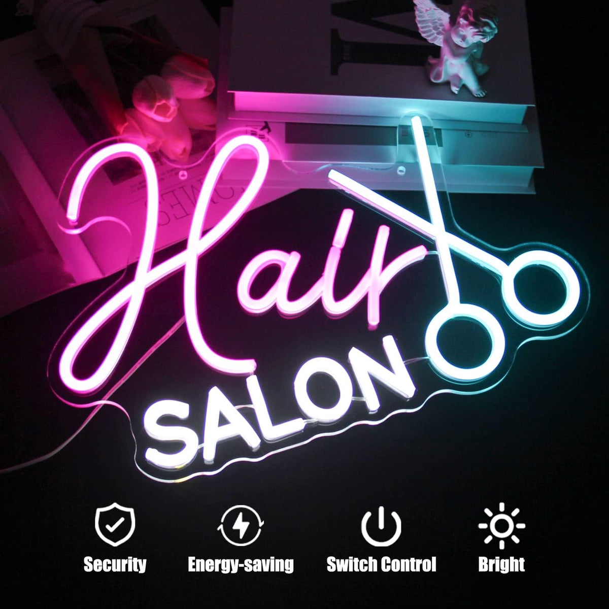 Hair Salon Neon Sign Barber Neon Light Salon LED Signs for Wall Haircut Neon Lights Signs for